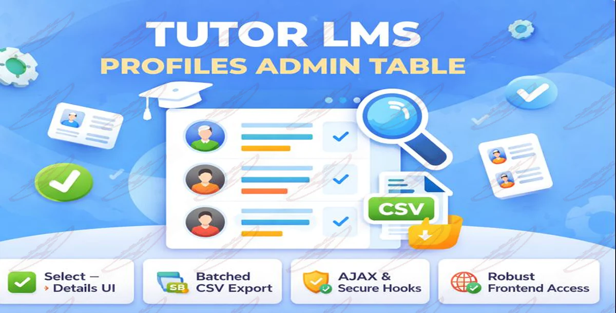 Tutor LMS Profiles Admin Table